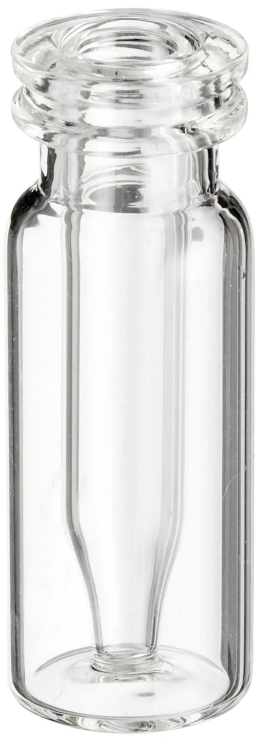 Clear Glass Macrovial, Crimp/Snap, 12mm Dia x 32mm H, 250µL Capacity (Pack of 100)