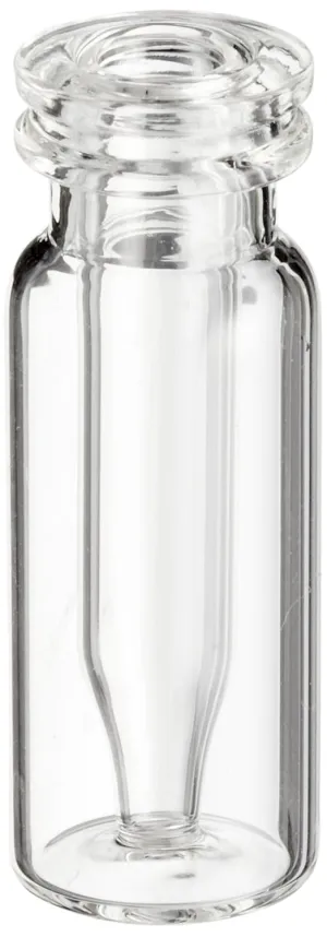 Clear Glass Macrovial, Crimp/Snap, 12mm Dia x 32mm H, 250µL Capacity (Pack of 100)