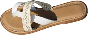 Comfortable Slide Sandals Women Summer Weave Slip On Casual Open Toe Flat Soft Bottom Breathable Slippers Shoes Sandals