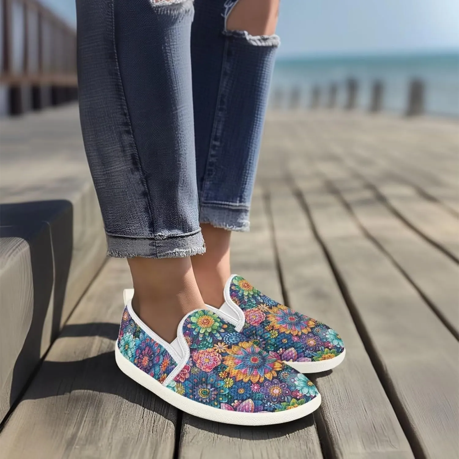 Comfortable Womens Slip On Casual Shoes Trendy Flat Shoes for Women