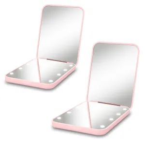 Compact Mirror, 1x/3x Magnifying LED Pocket Mirror, Small Lighted Travel Makeup Mirror for Purse, Handbag, Folding, Handheld, 2-Sided Mini Mirror with Lights for Women
