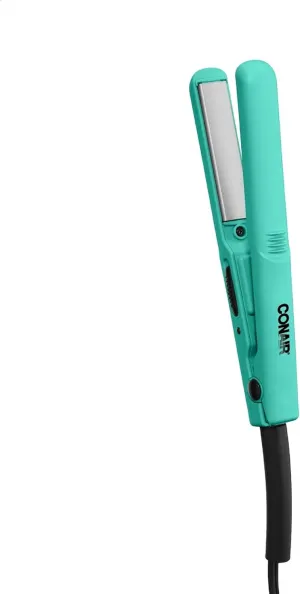 Conair Mini 1/2-inch Ceramic Flat Iron; Perfect for On-The-Go Styling, Turquoise