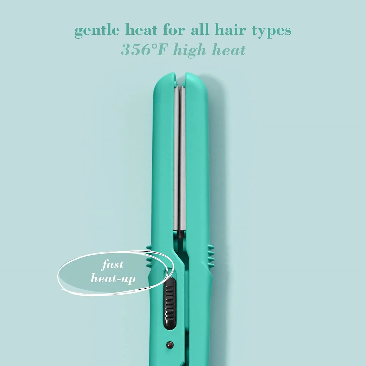 Conair Mini 1/2-inch Ceramic Flat Iron; Perfect for On-The-Go Styling, Turquoise