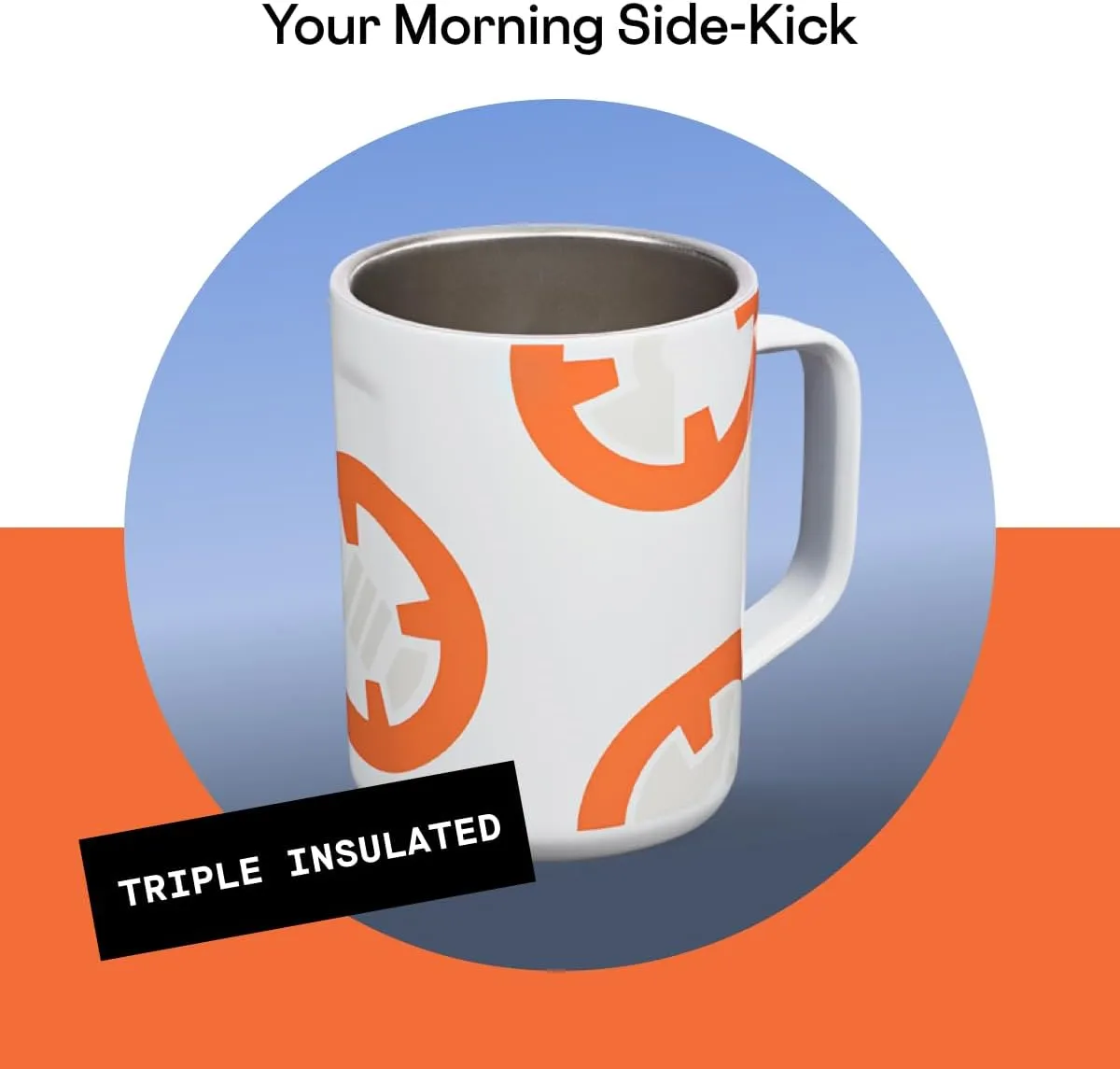 Corkcicle Coffee Mug - Triple-Insulated Stainless Steel Cup with Handle, 16 oz, Star Wars - BB-8