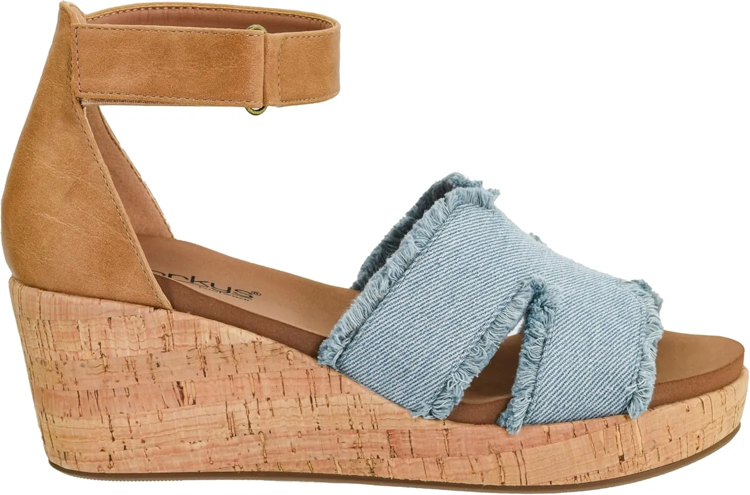 Corkys Footwear Women's Rom Com 2.5 Inch Sandal Wedge - Comfortable Cushioned Footbed, Trendy, with Adjustable Hook and Loop Strap for All-Day Wear, Versatile Style