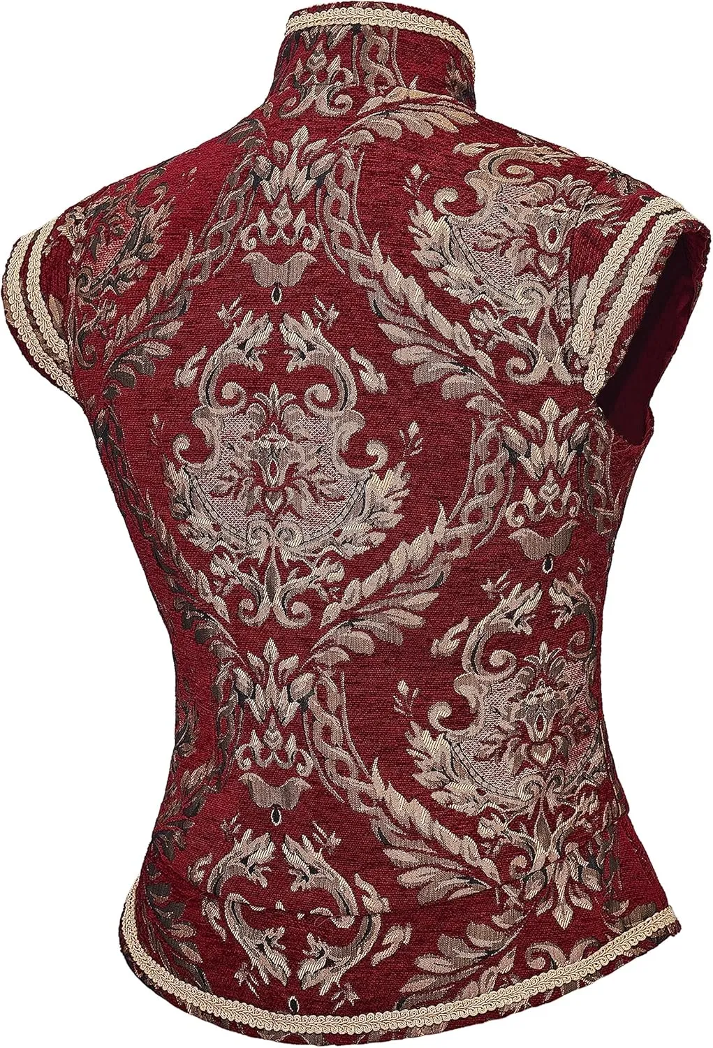 CosplayDiy Mens Tudor Vest Victorian Suit Vest Tudor Jerkin Gothic Steampunk Waistcoat