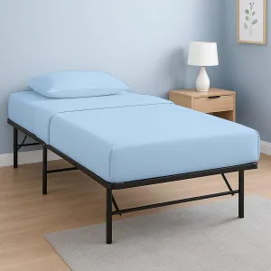 Cottington Lane 4 Piece Cot Sheets 25x75 Set, Premium Egyptian Cotton Sheets, Perfect for Narrow Twin, Camp Bunk, Army Cots, Trifold Mattress, Camping Cot, Guest Bed Replacement, Light Blue