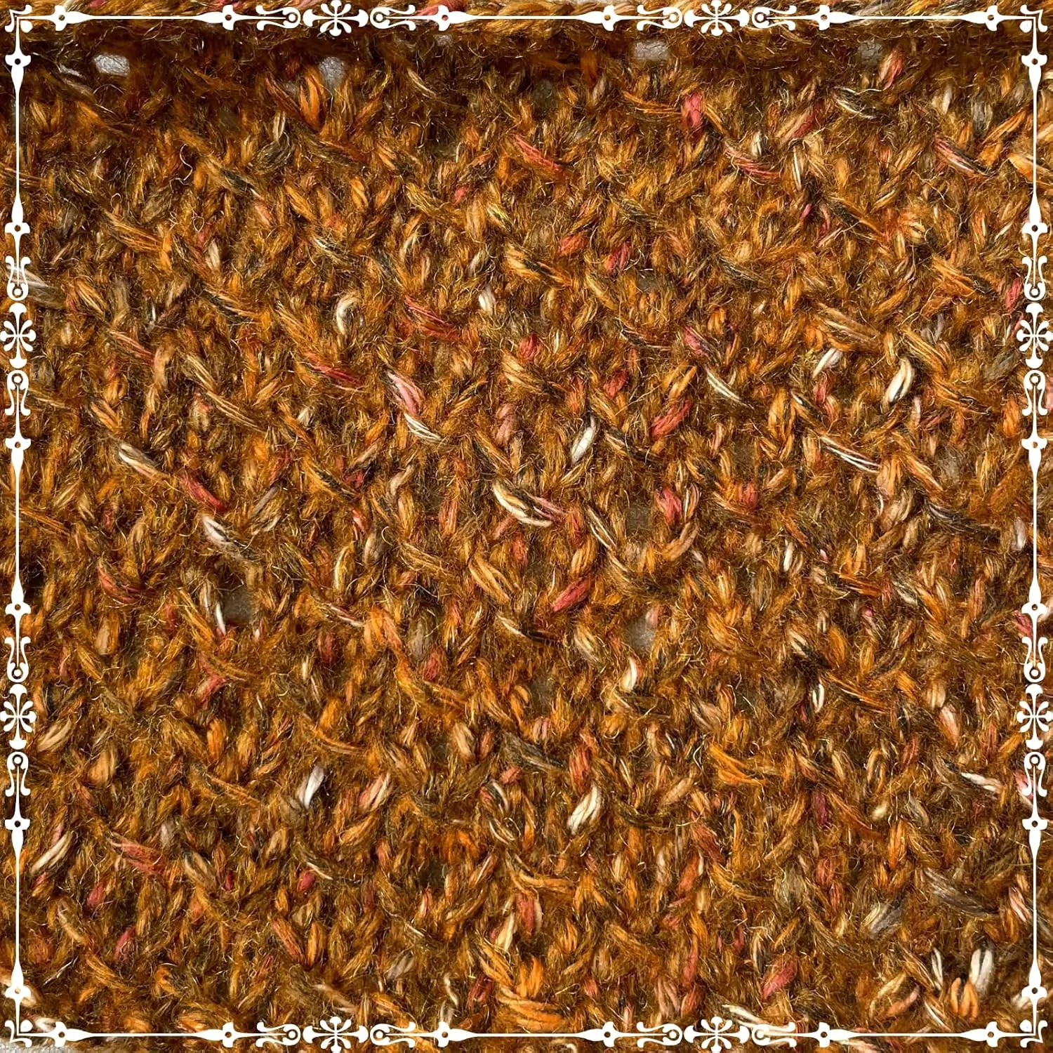 Cotton Alpaca Tweed Alpaca Yarn for Crocheting, 4 Skeins, 588Yds/200G, Free Patterns - Tweed Yarn for Knitting - 3 DK Light Worsted Weight - Caramel Brown
