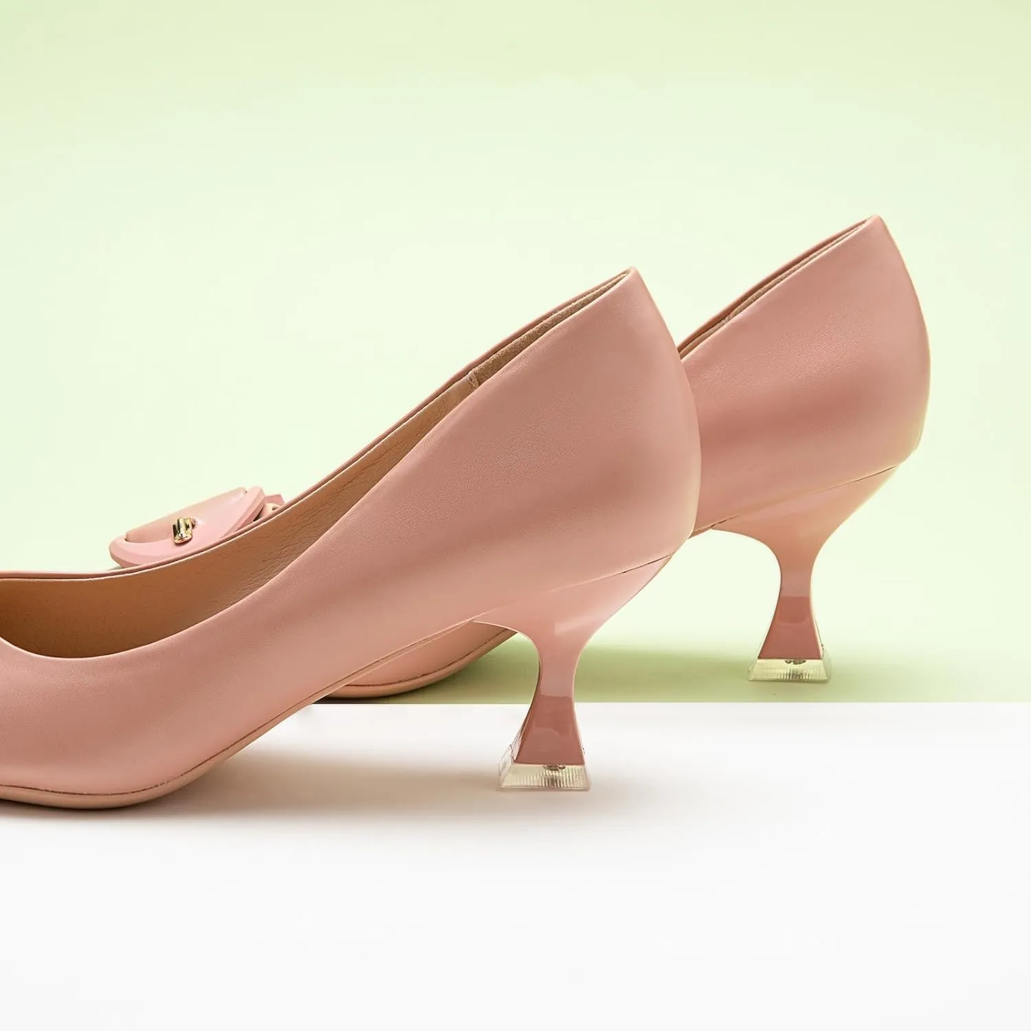 C.Paravano Women's Pumps | Low Heel Designer Shoes | Kitten Heels Womens Short Heels | Leather Pumps