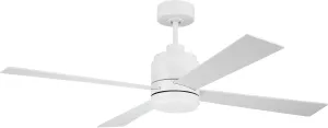 Craftmade McCoy 4-Blade 52" White Finish Ceiling Fan with Optional LED Light Kit & Hard Wired, 4 Speed Control Included