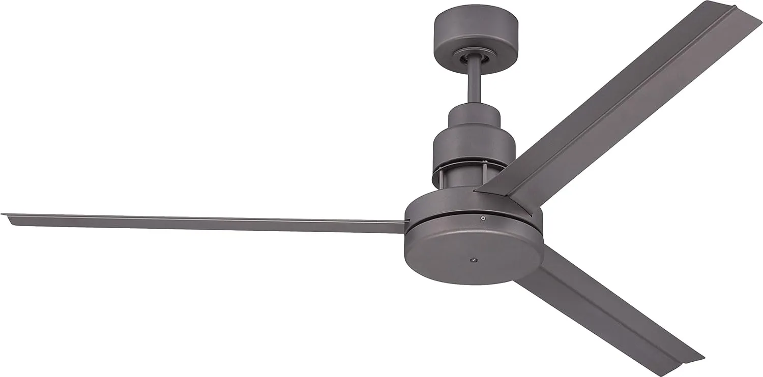 Craftmade MND54ESP3 Mondo Indoor/Outdoor Damp Locations 54" Ceiling Fan with Remote, 3 Metal Aluminum Blades, Industrial Fan for Patio, Espresso