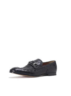 Crocodile Horsebit Loafer - Black