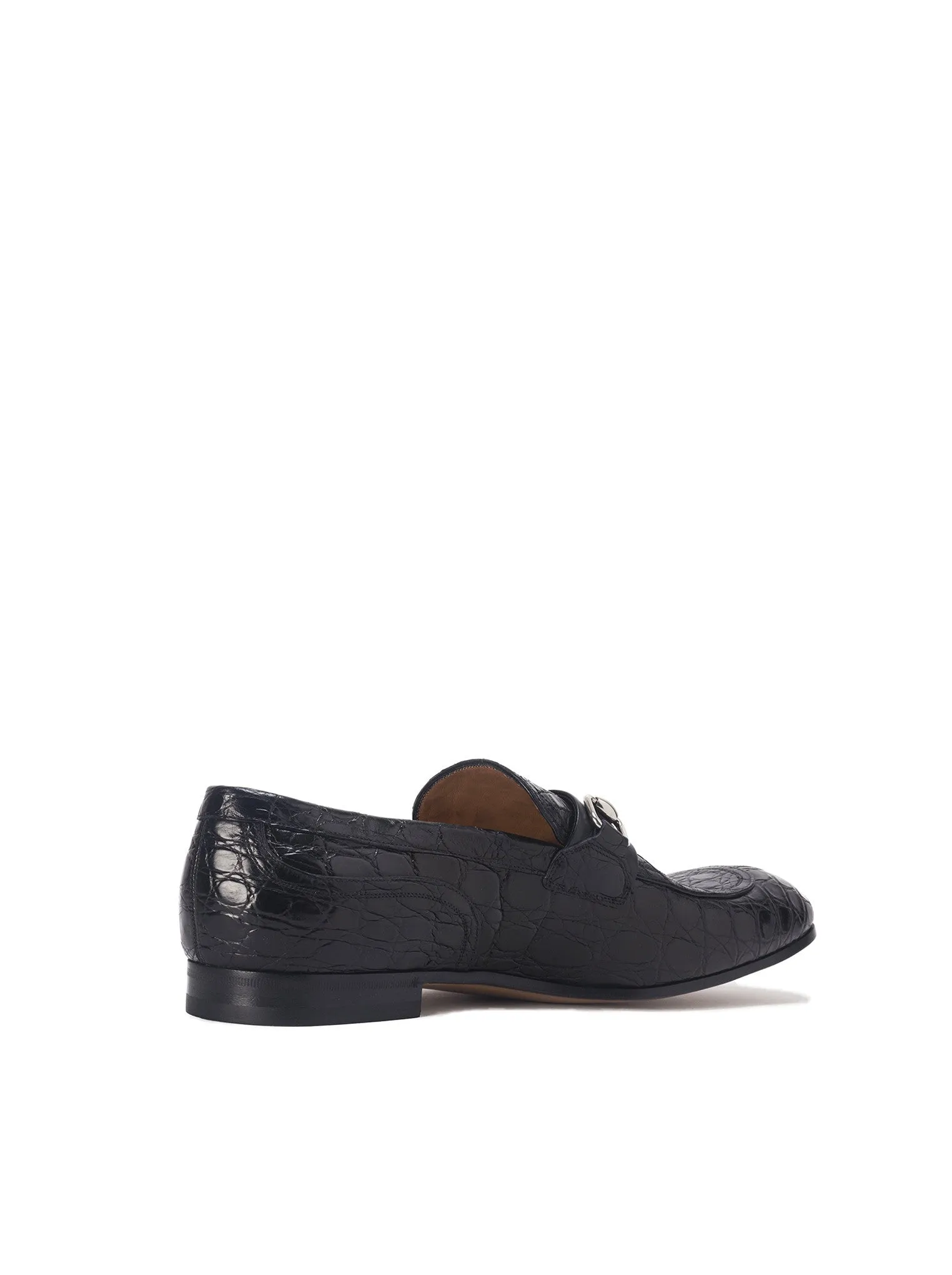 Crocodile Horsebit Loafer - Black
