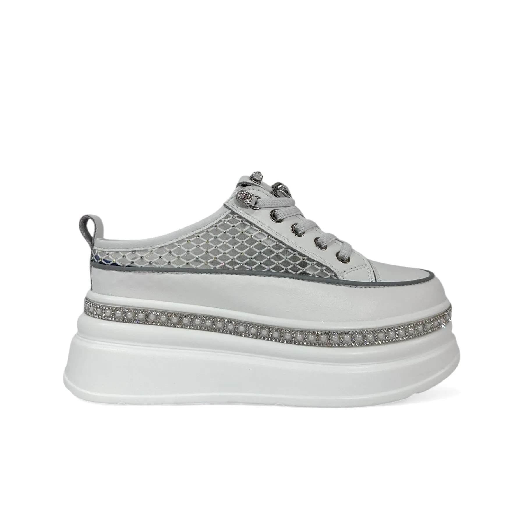 Crystal-Studded Slip-On Platform Sneakers