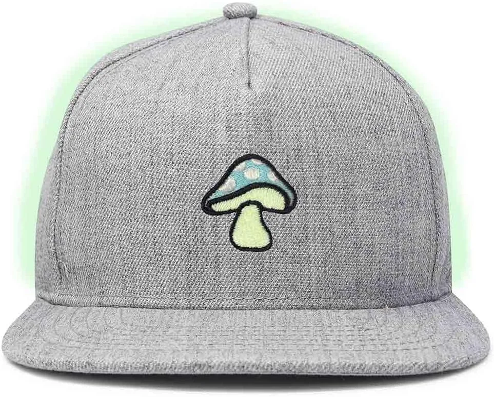 DALIX Mushroom Embroidered Glow in The Dark Hat Snapback Hat Baseball Cap Men