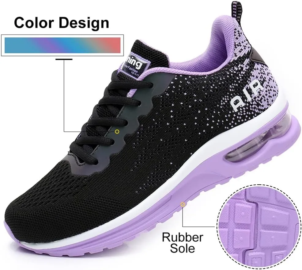 Dannto Women's Lightweight Walking Sneakers Air Cushion Tennis Athletic Running Fashion Sport Shoes for Girls