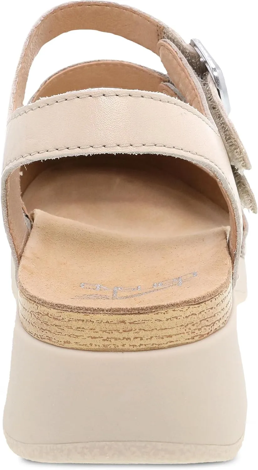 Dansko Rissa Closed Toe Sandal for Women - Unique and Stylish Shoe with Recycled Textile Linings and Leather Uppers - All-Day Legendary Comfort