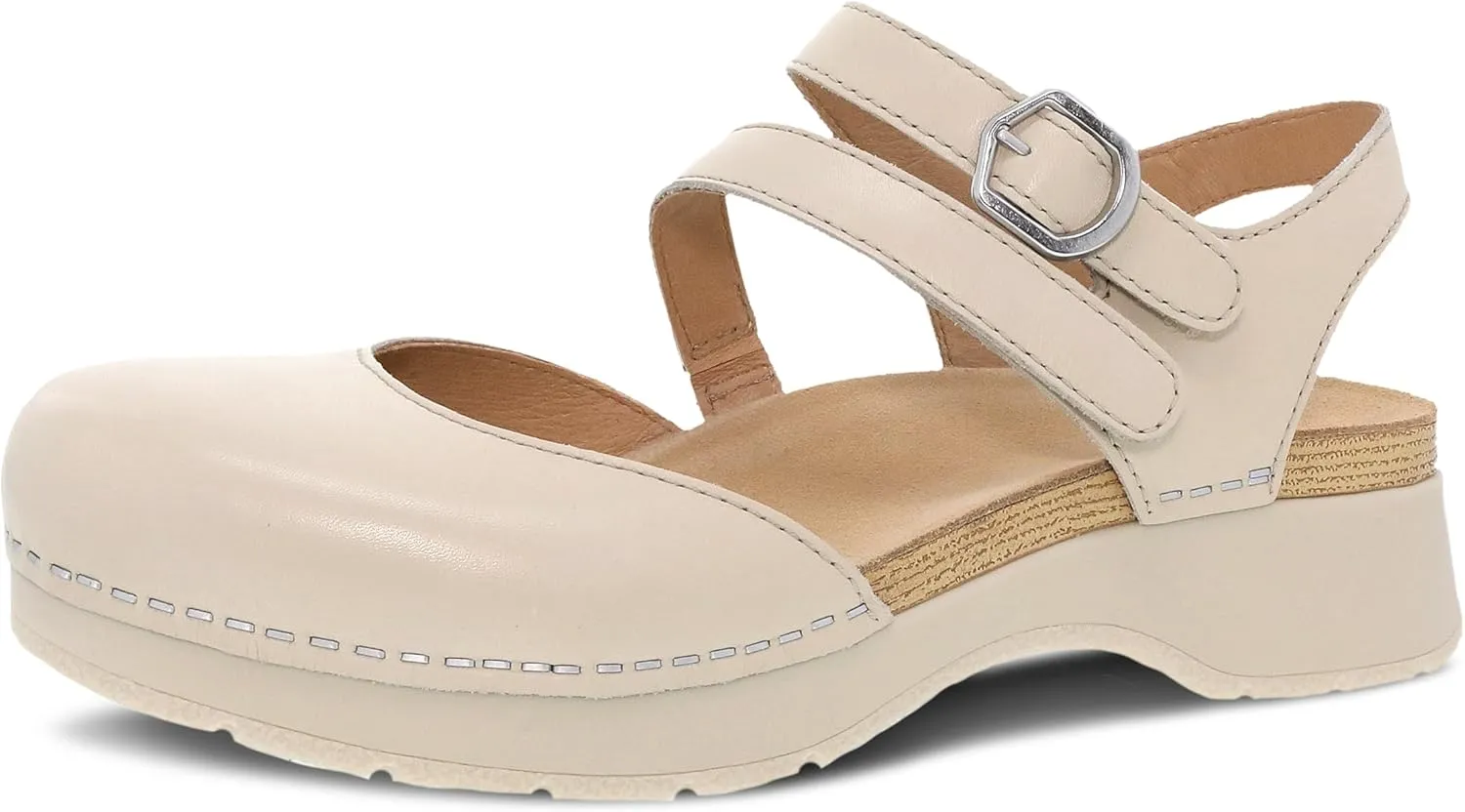 Dansko Rissa Closed Toe Sandal for Women - Unique and Stylish Shoe with Recycled Textile Linings and Leather Uppers - All-Day Legendary Comfort