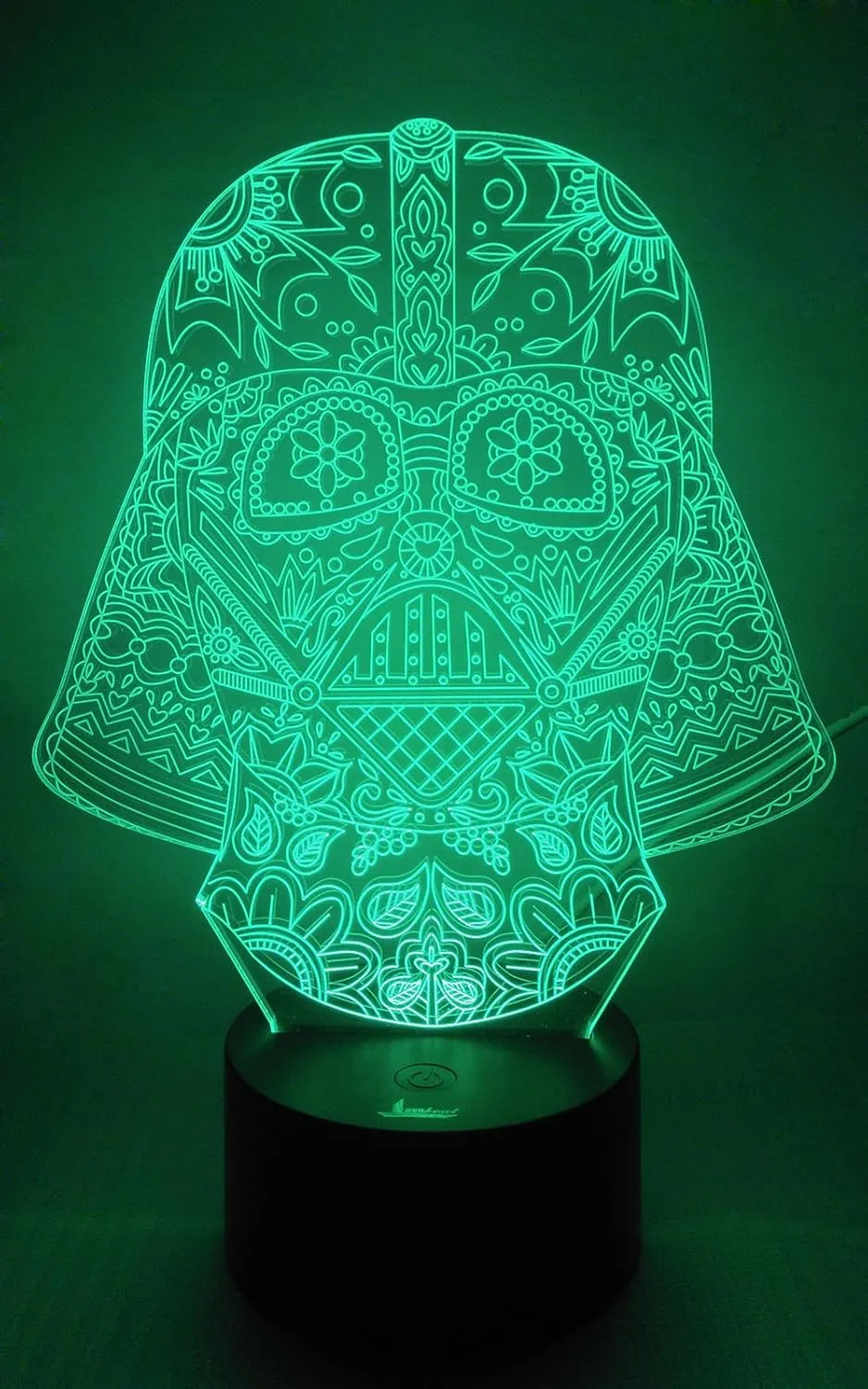 Darth Vader 3D Night Light LED Illusion Lamp Bedside Desk Table Lamp, Loveboat 7 Color Changing Lights with Acrylic Flat & ABS Base & USB Charger as Home Decor and A Best Gift