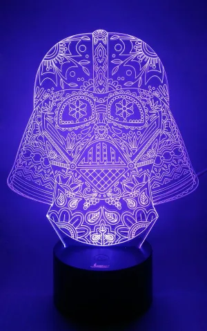 Darth Vader 3D Night Light LED Illusion Lamp Bedside Desk Table Lamp, Loveboat 7 Color Changing Lights with Acrylic Flat & ABS Base & USB Charger as Home Decor and A Best Gift