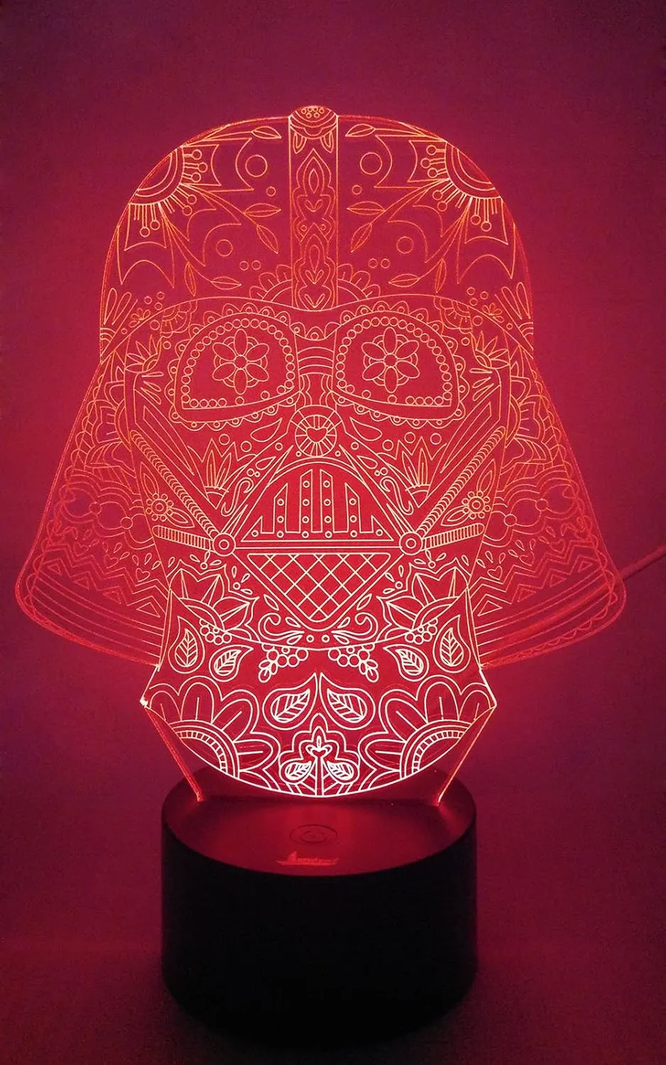 Darth Vader 3D Night Light LED Illusion Lamp Bedside Desk Table Lamp, Loveboat 7 Color Changing Lights with Acrylic Flat & ABS Base & USB Charger as Home Decor and A Best Gift