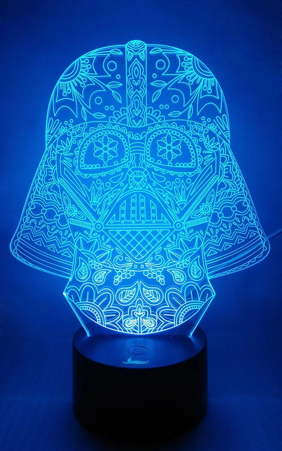 Darth Vader 3D Night Light LED Illusion Lamp Bedside Desk Table Lamp, Loveboat 7 Color Changing Lights with Acrylic Flat & ABS Base & USB Charger as Home Decor and A Best Gift