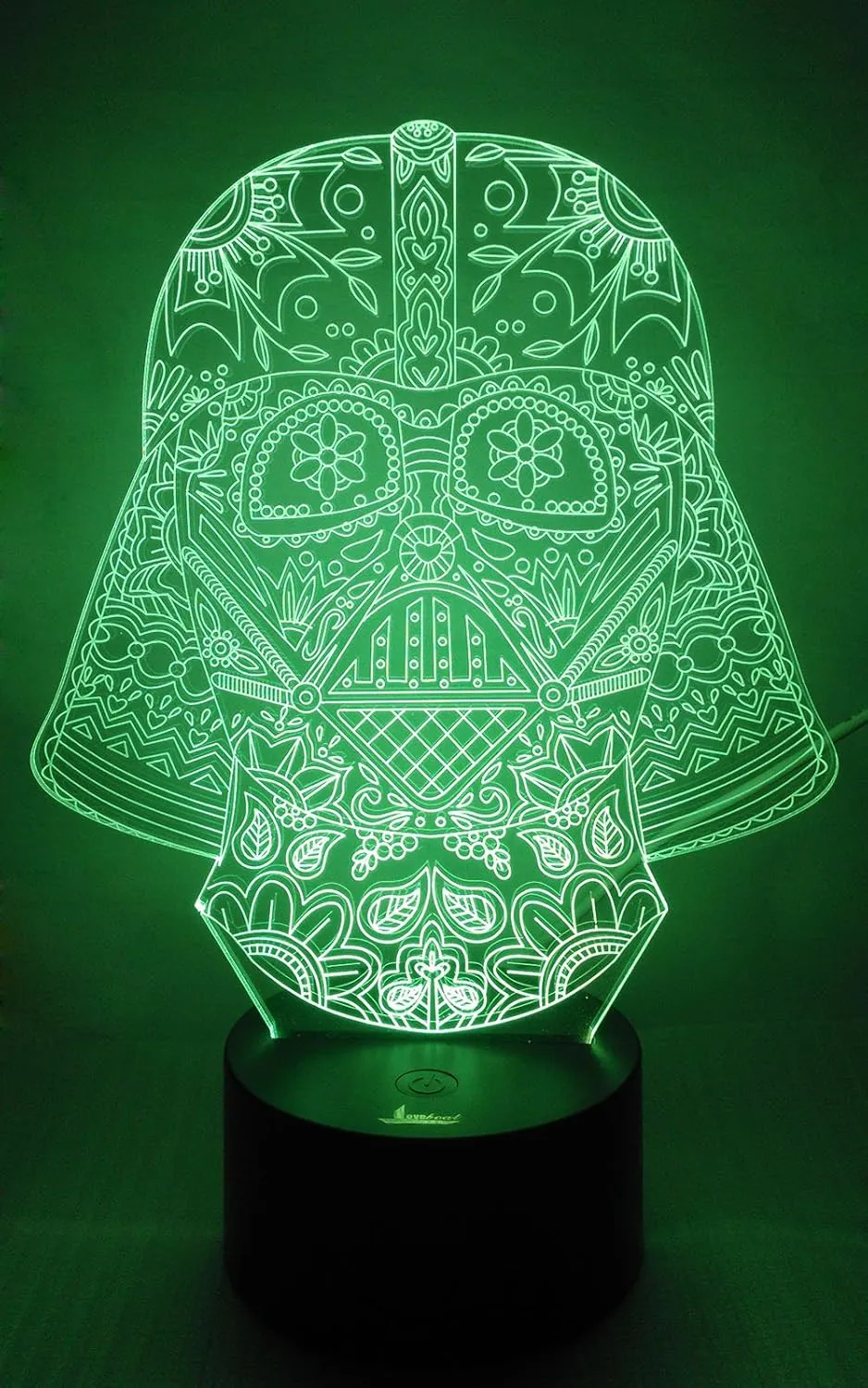 Darth Vader 3D Night Light LED Illusion Lamp Bedside Desk Table Lamp, Loveboat 7 Color Changing Lights with Acrylic Flat & ABS Base & USB Charger as Home Decor and A Best Gift
