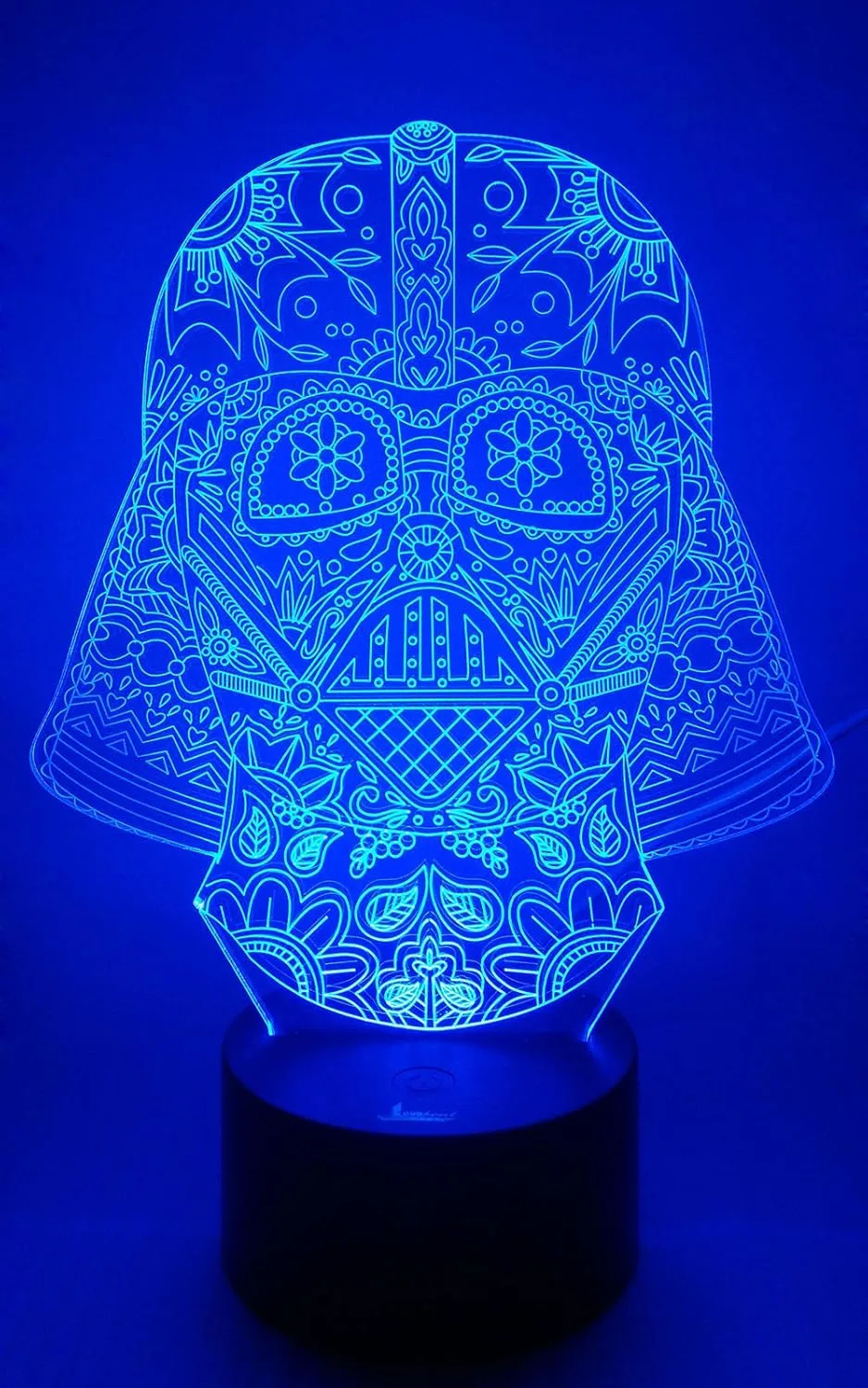 Darth Vader 3D Night Light LED Illusion Lamp Bedside Desk Table Lamp, Loveboat 7 Color Changing Lights with Acrylic Flat & ABS Base & USB Charger as Home Decor and A Best Gift
