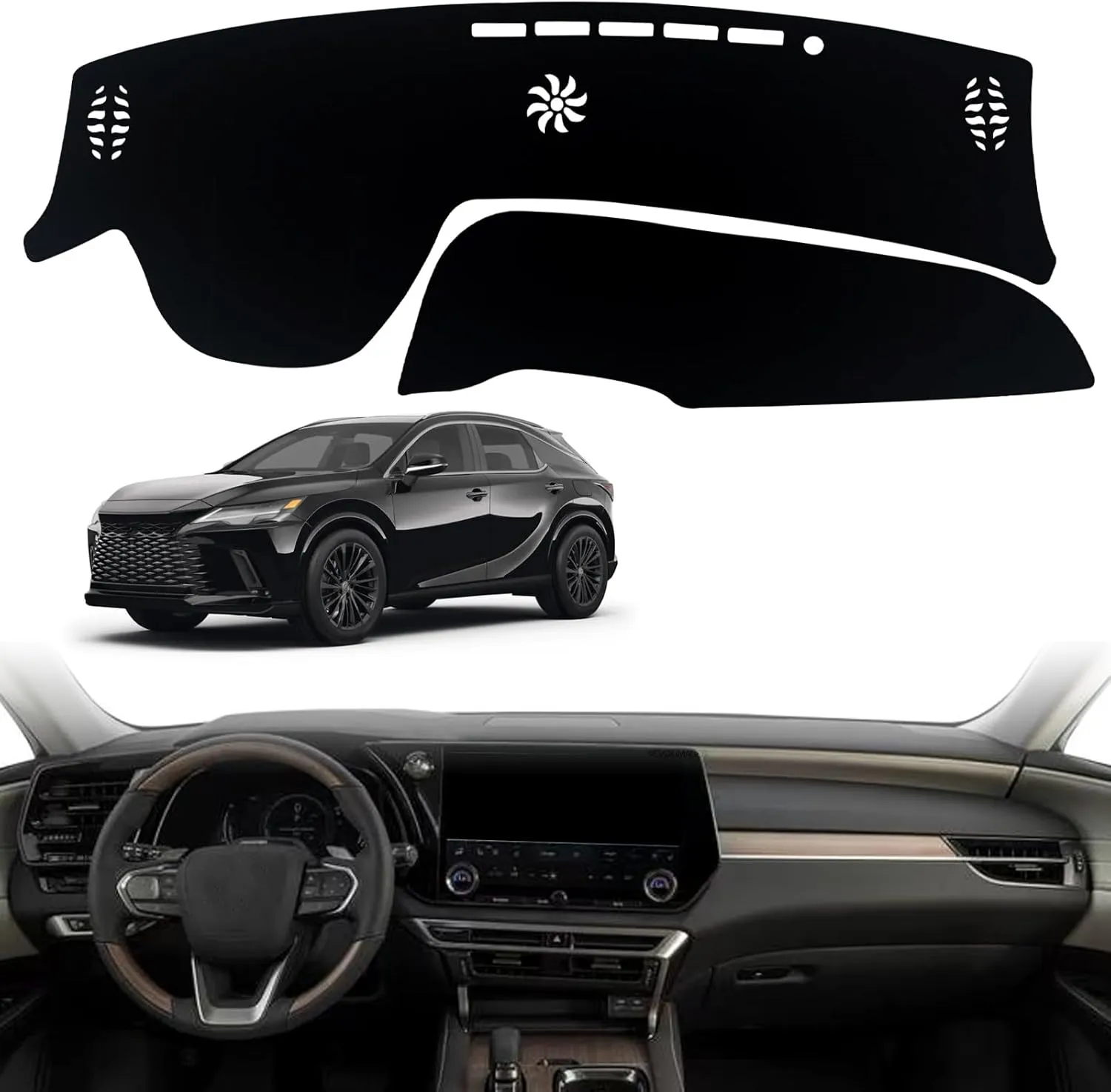 Dashboard Dash Board Cover Mat Pad Carpet Non-Slip Custom Compatible with Lexus RX 350 350h 450h  500h 2023 2024 Protector Sunshield (Without HUD)