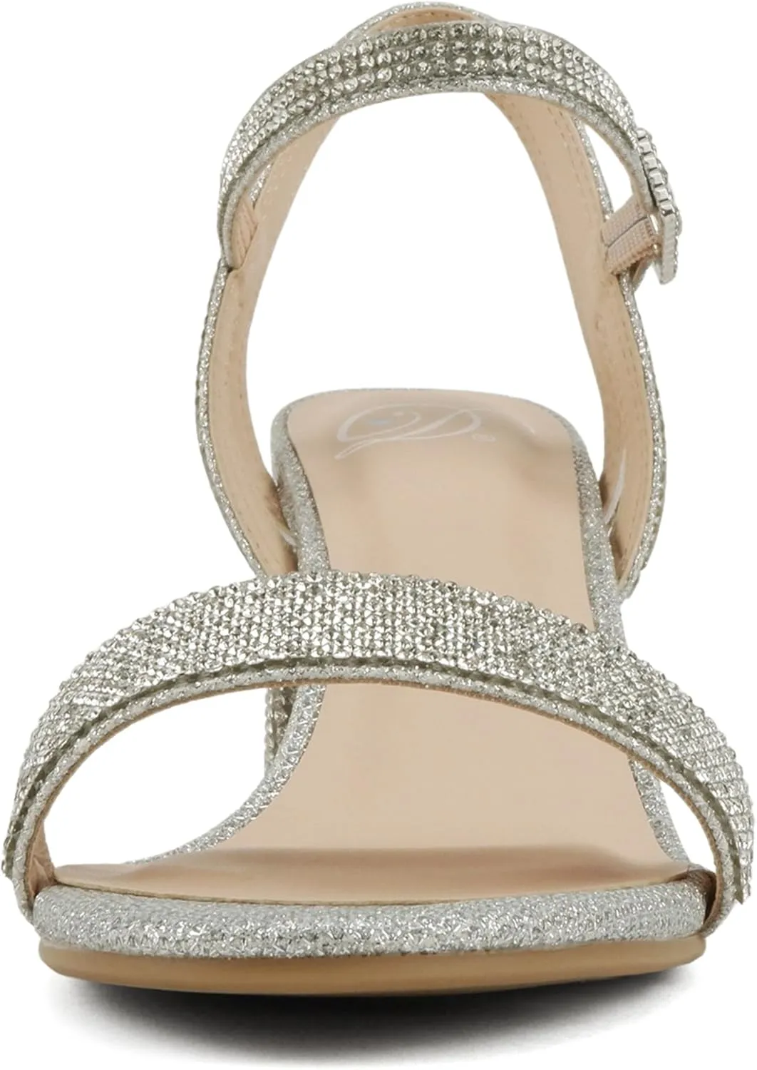 Delicious Everly ~ Women Ankle Strap Low Heel Bridal Dress Sandals