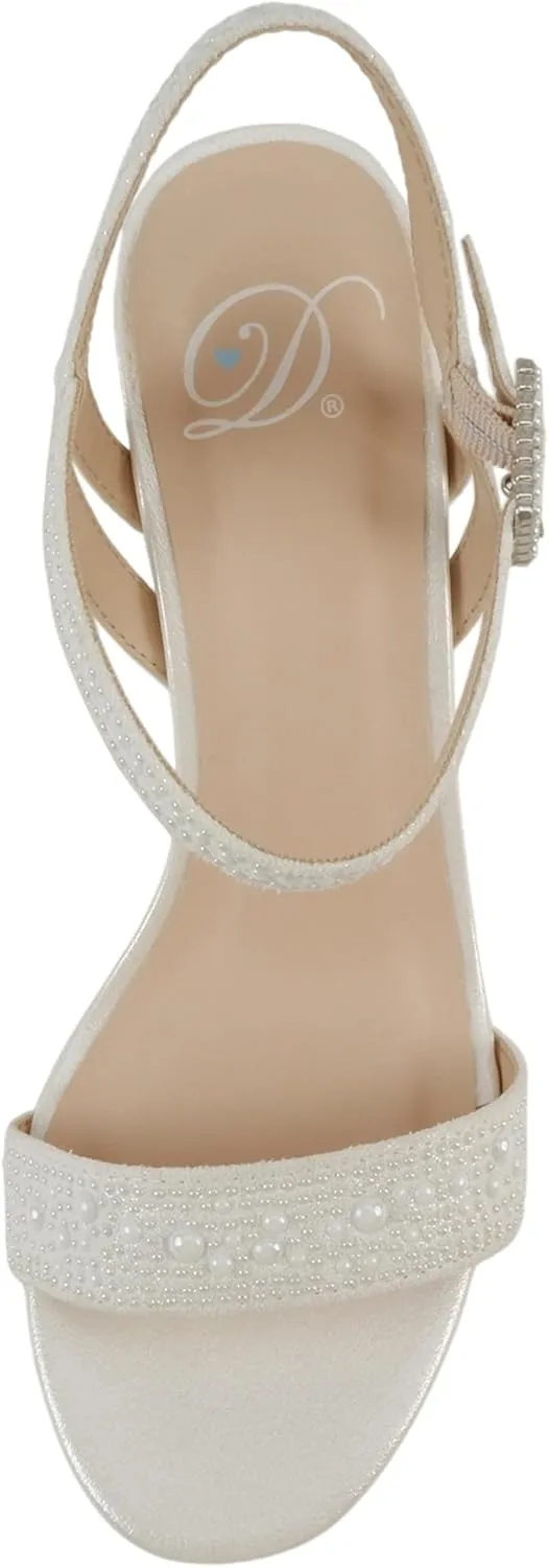 Delicious Everly ~ Women Ankle Strap Low Heel Bridal Dress Sandals