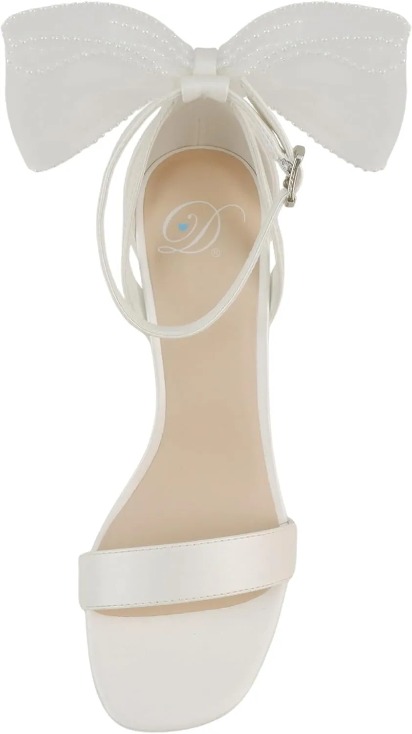 Delicious Everly ~ Women Ankle Strap Low Heel Bridal Dress Sandals