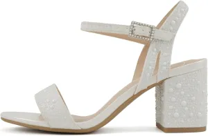 Delicious Everly ~ Women Ankle Strap Low Heel Bridal Dress Sandals
