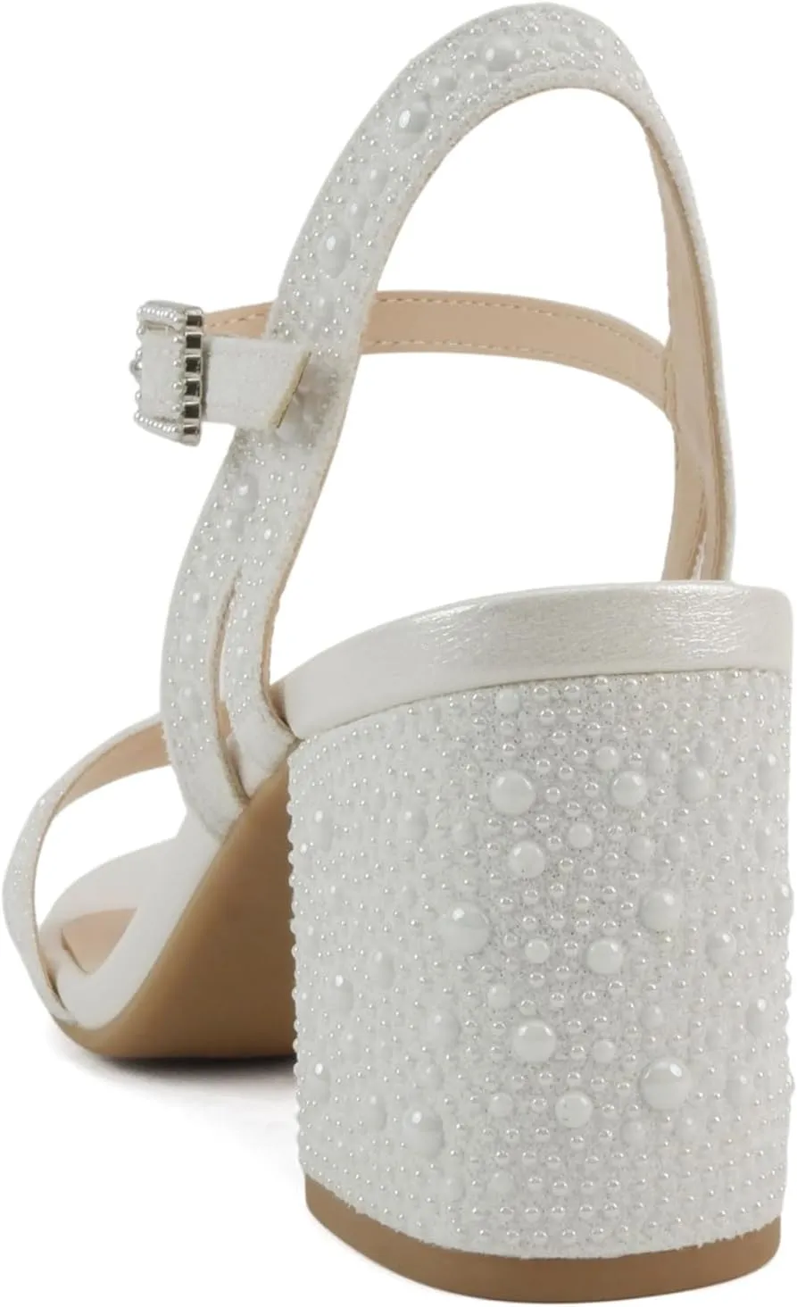 Delicious Everly ~ Women Ankle Strap Low Heel Bridal Dress Sandals