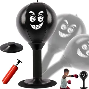 Desktop Punching Bag,Fun Punch Rage Bag,Stress Buster with Suction Cup for Office Table and Counters,Heavy Duty Stress Relief Ball,Desktop Boxing Speed Ball for Adults Kids,Boxing Relaxation Toys