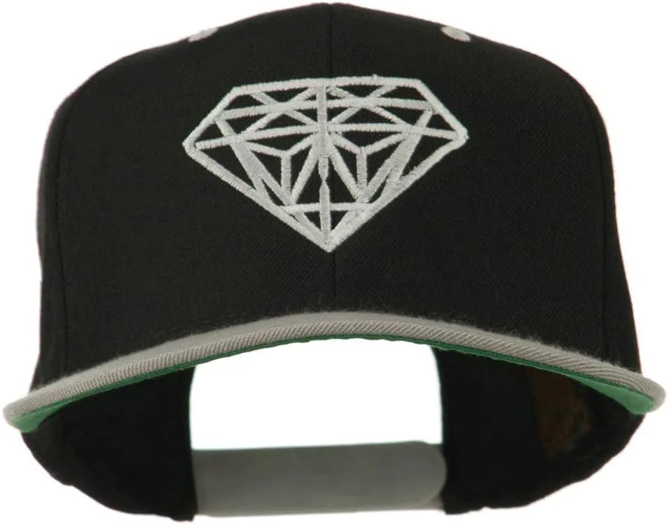Diamond Embroidered Snapback Two Tone Cap
