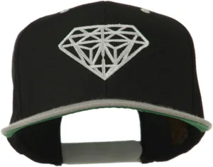 Diamond Embroidered Snapback Two Tone Cap