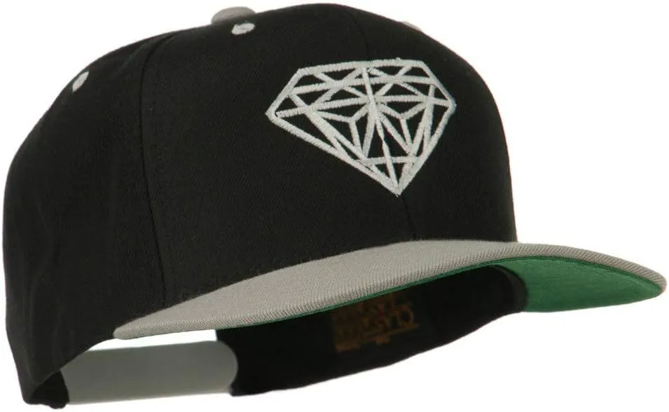 Diamond Embroidered Snapback Two Tone Cap