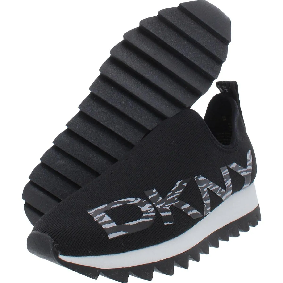 DKNY Women's Lightweight Slip on Fashion Sneaker, Black/Black Azer, 10