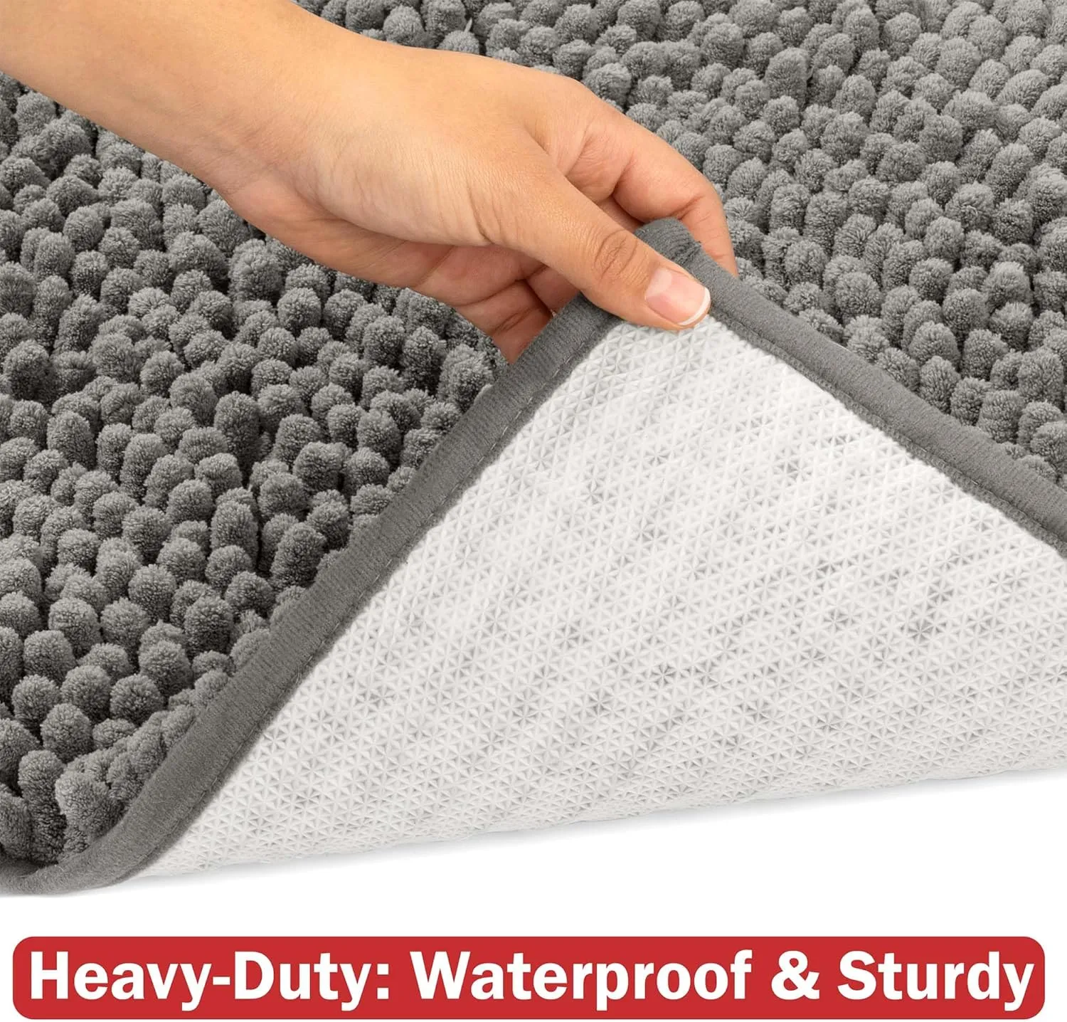 DogBuddy Dog Door Mat, Super Absorbent Microfiber Doormat, Washable Mat for Muddy Paws, Waterproof Pet Rug, Non Slip Rugs for Entryway, Dirt Trapper for Wet Shoes and Paws (XL, Shadow)