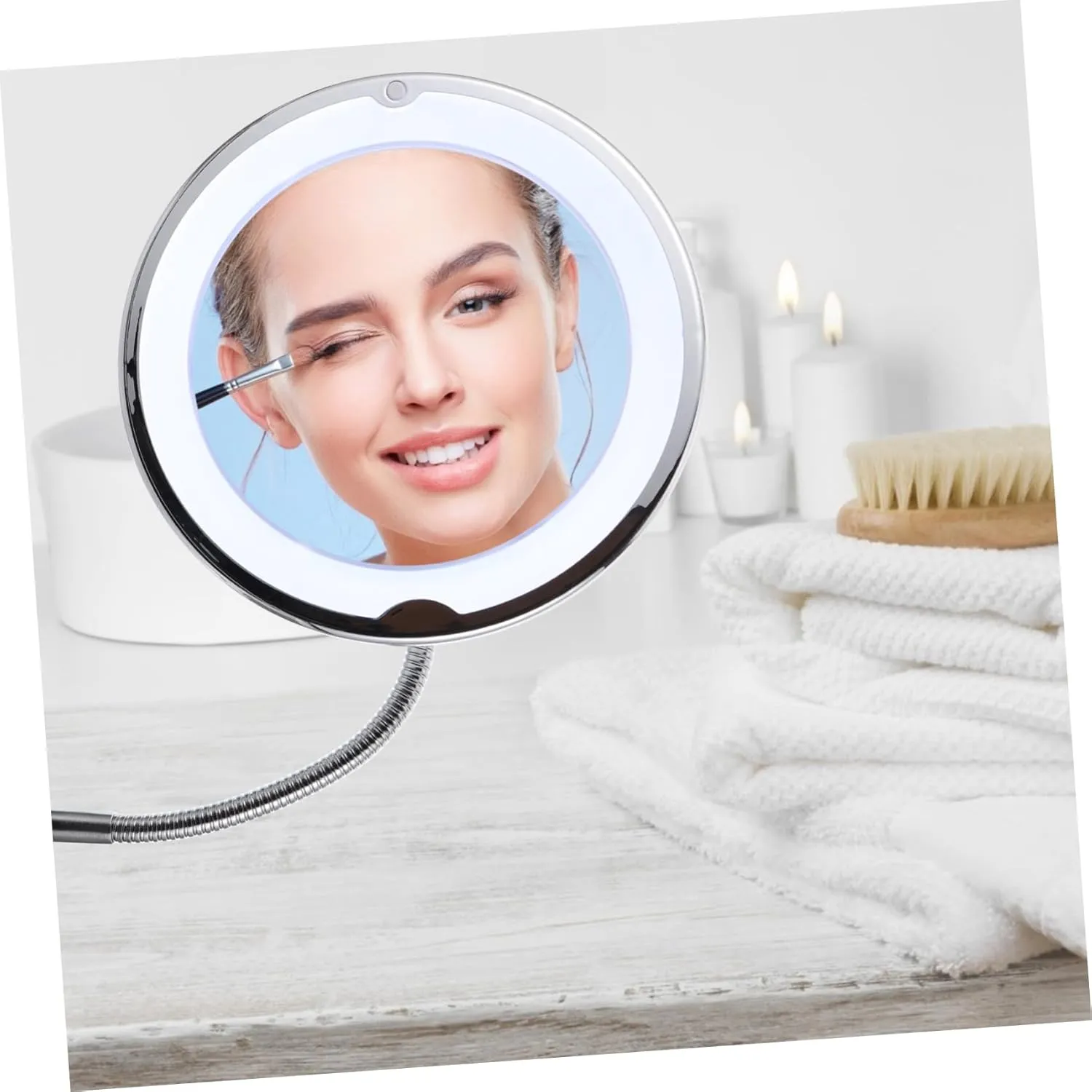 DOITOOL 10x Rotating Mirror Suction Cup Led Vanity Mirror Light for Home/Office