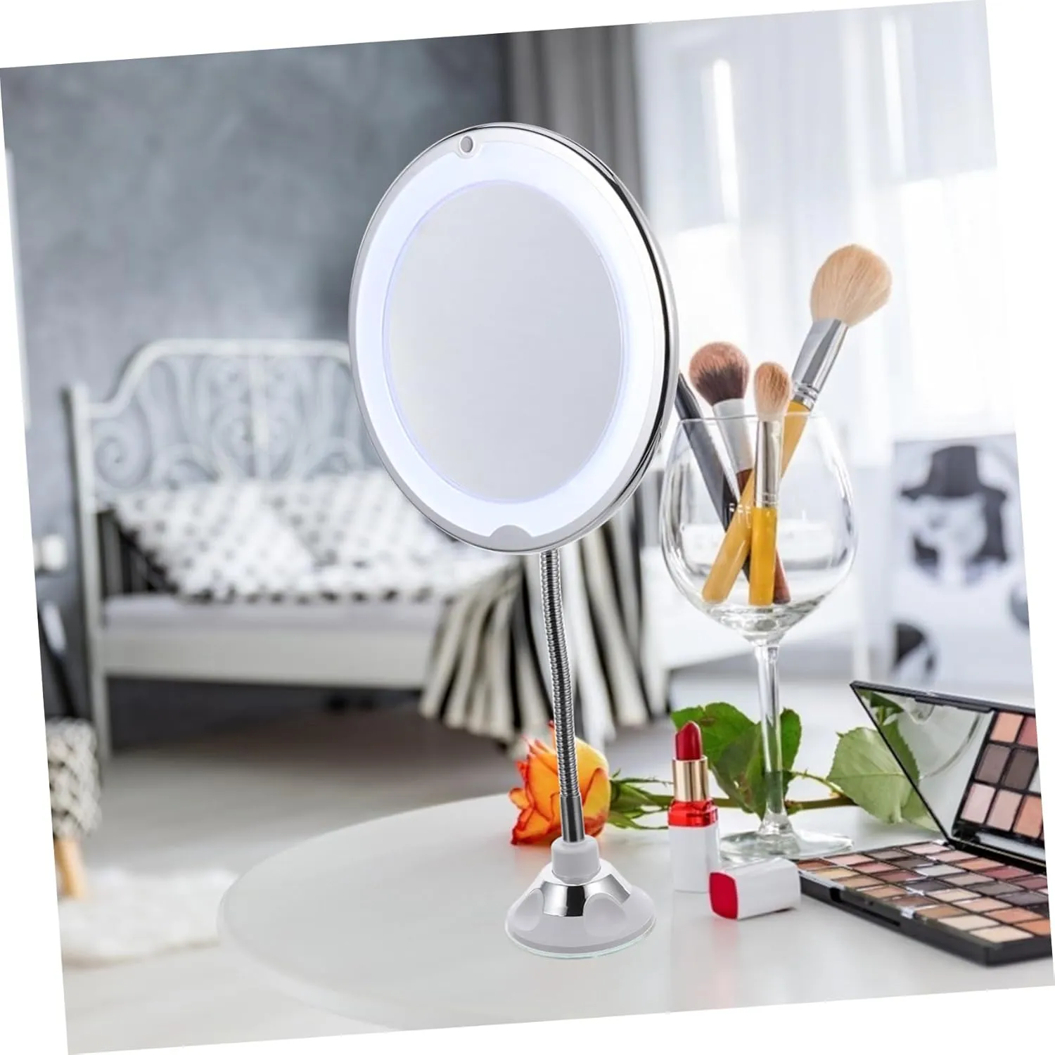 DOITOOL 10x Rotating Mirror Suction Cup Led Vanity Mirror Light for Home/Office