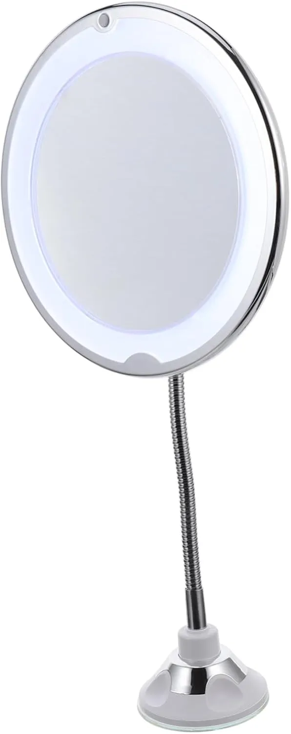 DOITOOL 10x Rotating Mirror Suction Cup Led Vanity Mirror Light for Home/Office