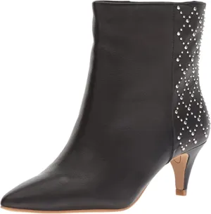 Dolce Vita Women's DOT Ankle Boot, Black Leather, 6 M US
