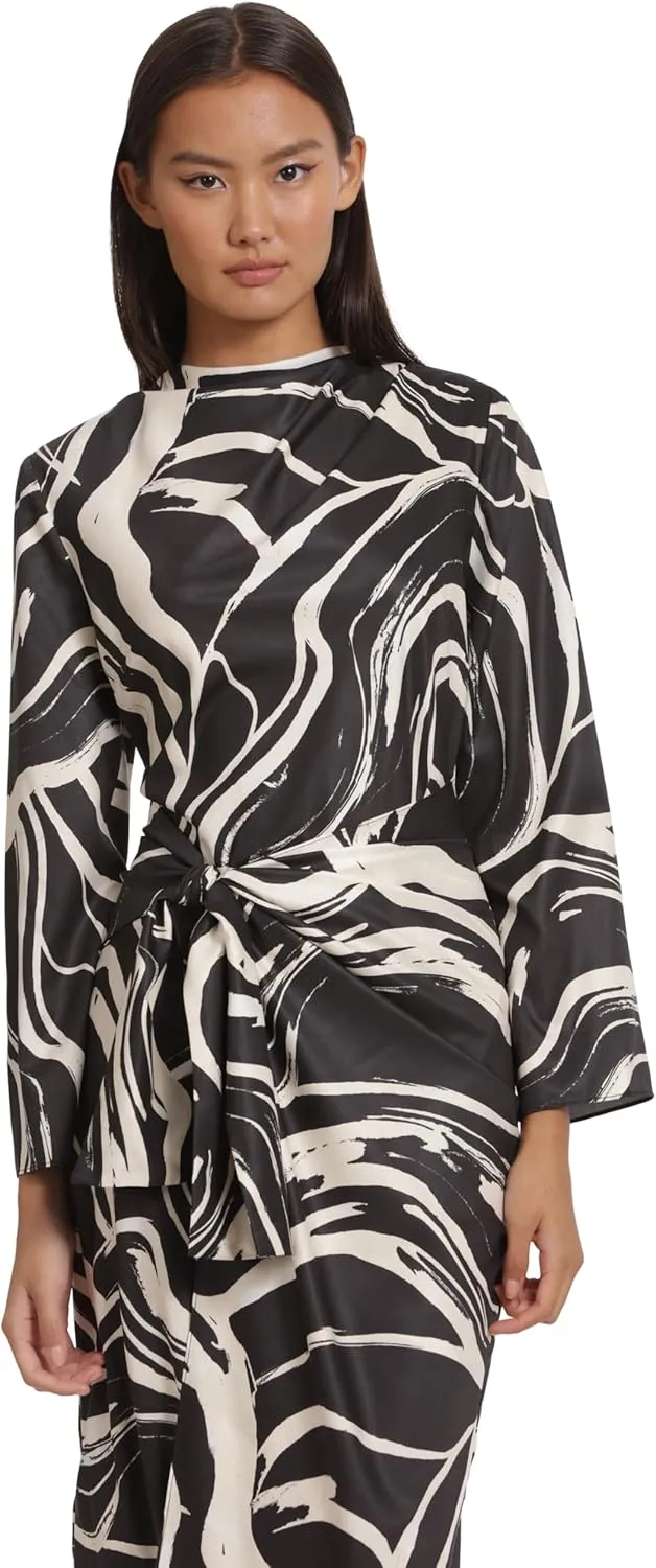 Donna Morgan Women's Long Sleeve Midi Wrap Dress