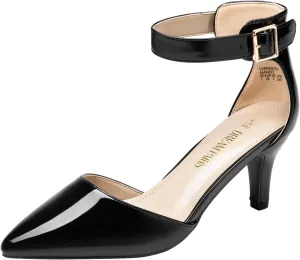 DREAM PAIRS Kitten Heel Low Heel for Women Closed Pointed Toe Pumps Wedding Party Sexy Dress Shoes Lowpointed
