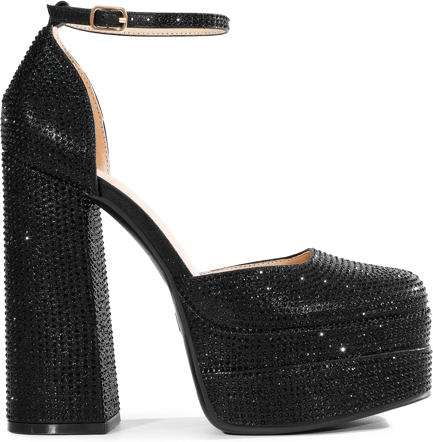 DREAM PAIRS Women’s High Chunky Platform Closed Toe Block Heels Square Toe Ankle Strap Dress Wedding Party Pumps Shoes Aurelia