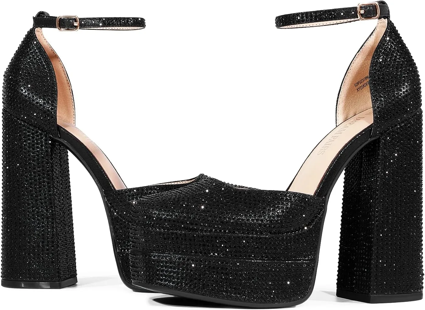 DREAM PAIRS Women’s High Chunky Platform Closed Toe Block Heels Square Toe Ankle Strap Dress Wedding Party Pumps Shoes Aurelia