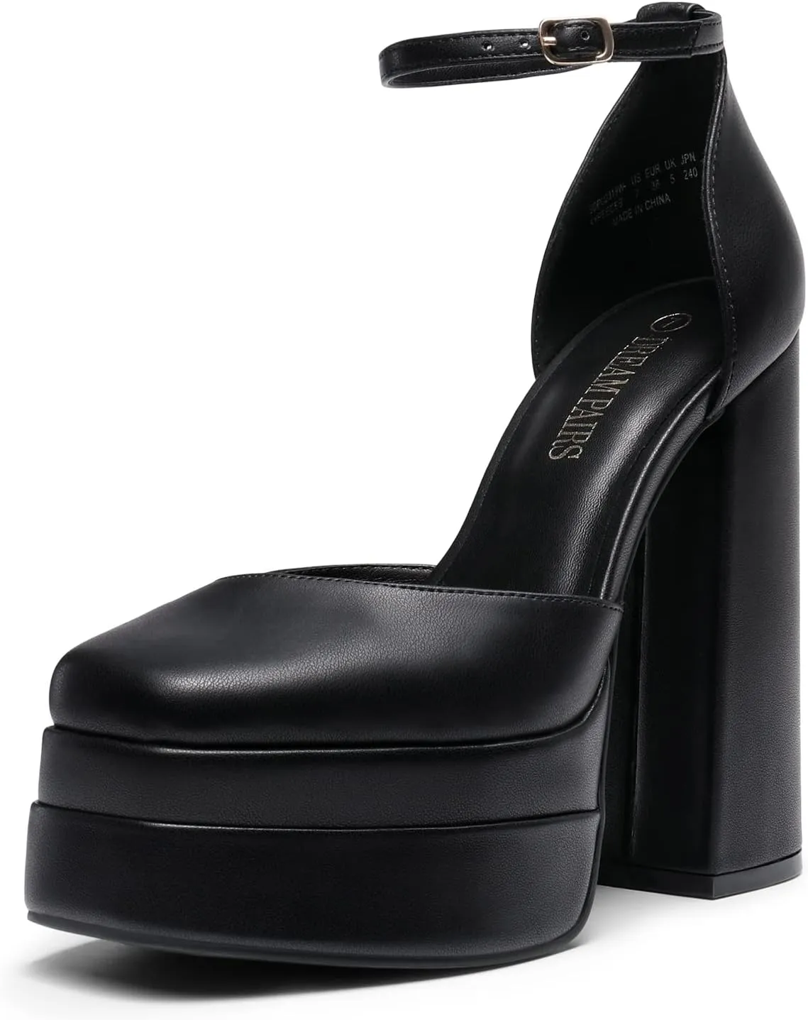 DREAM PAIRS Women’s High Chunky Platform Closed Toe Block Heels Square Toe Ankle Strap Dress Wedding Party Pumps Shoes Aurelia
