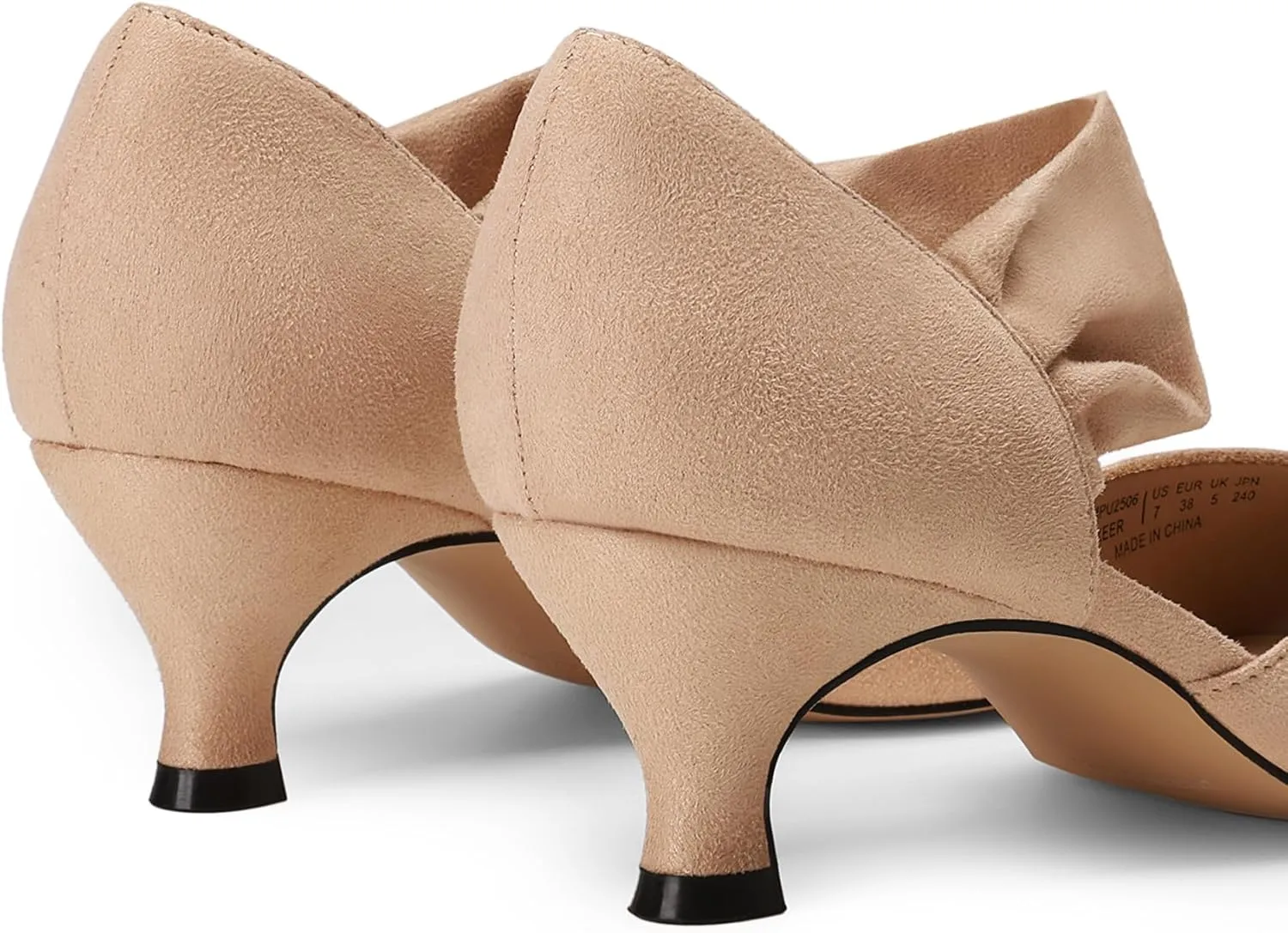 DREAM PAIRS Women's Kitten Heels Low Pumps Shoes Pointed Closed Toe Slip on Dress Work Bridal Party Wedding